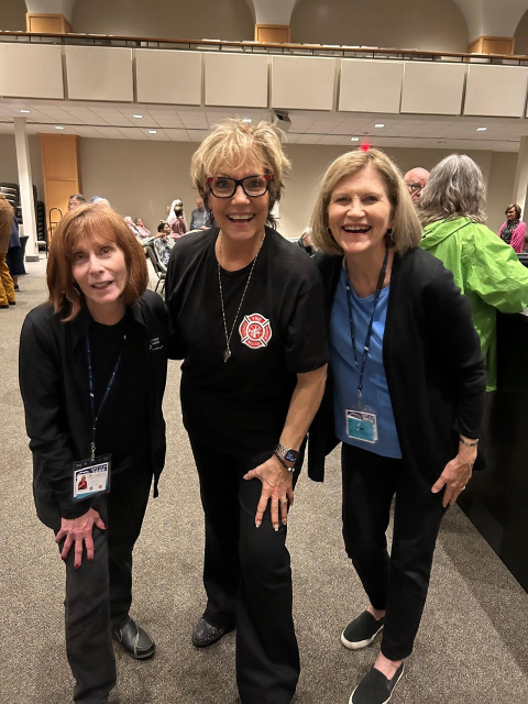 Debbie Barr and Beverly Day with Linda Goldfarb